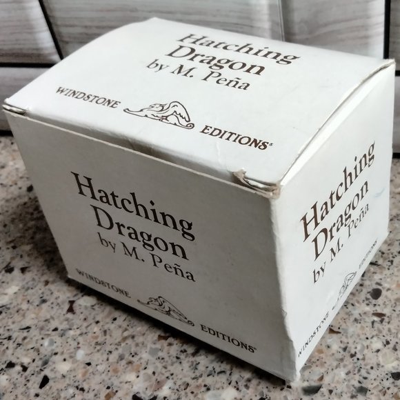 Vintage Peacock Hatching Dragon Statue 1984 PENA, In Original Box - RARE - Picture 10 of 11